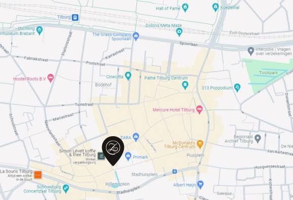 't Zusje Tilburg bevindt zich op Monumentstraat 6
